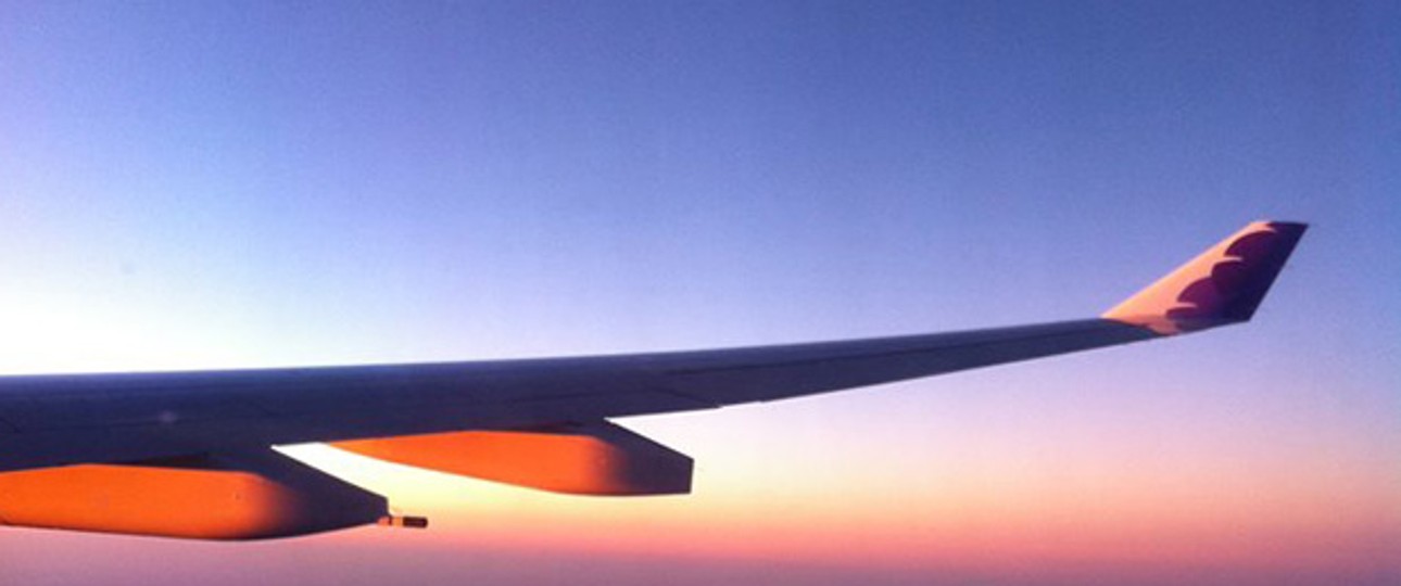 Blick aus dem Fenster eines Jets von Hawaiian: Bald gibts neues Unterhaltungsprogramm.