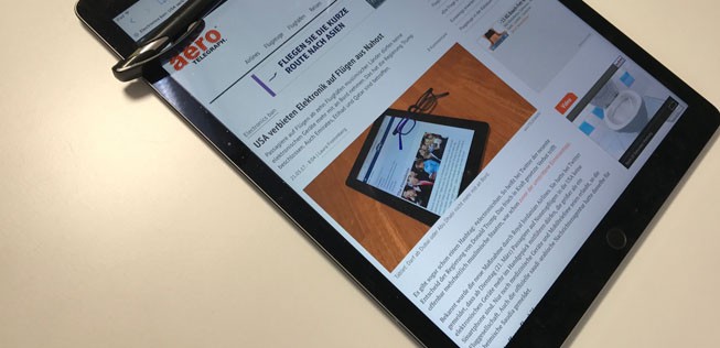 Tablet: Auch auf Flügen nach Großbritannien verboten.