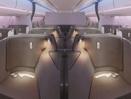 Die neue Business Class von Trinity Airways: Die Airline baut zwölf Sitze in ihre beste Reiseklasse.