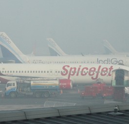 Flughafen Delhi: Klare Luft sieht anders aus.