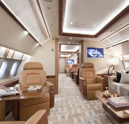 Interieur eines Airbus-Businessjets: Ganz schön viel Platz.