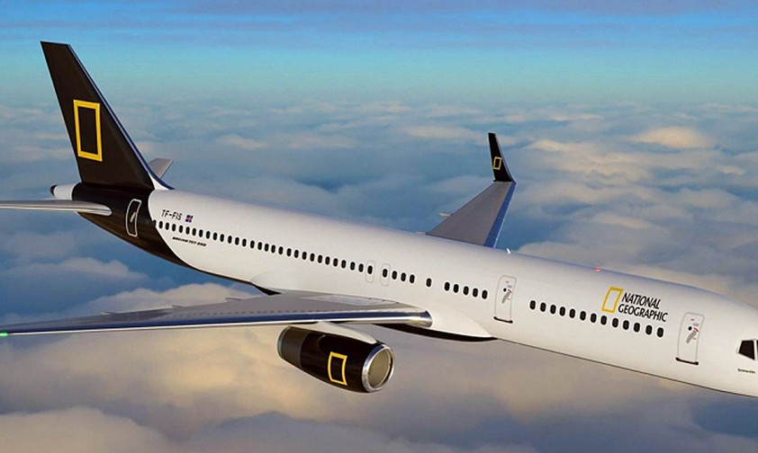 Boeing 757 in den Farben von National Geographic: Mit gutbetuchten Gästen unterwegs.