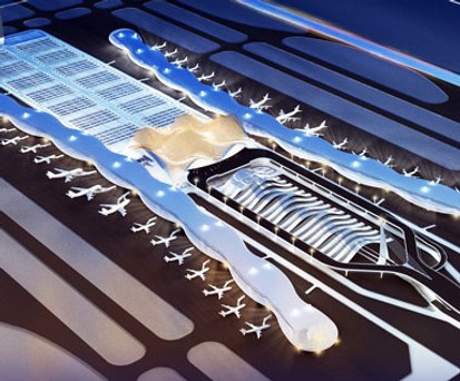 Modellvorschlag eines Architekten: Der Navi Mumbai International Airport soll den alten Flughafen entlasten.