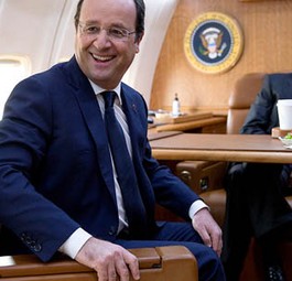 François Hollande und Barack Obama: Auch präsidiale Treffen sin in der Air Force One möglich.