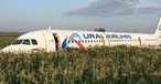 The A321 of Ural Airlines in the corn field.