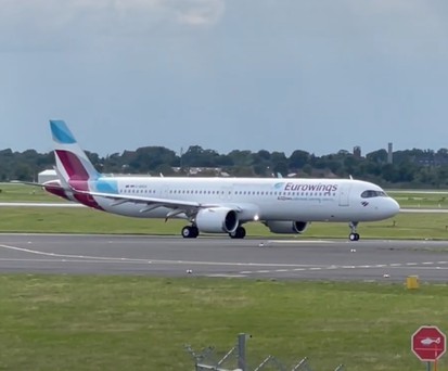 Kurz vor dem Start: Der erste A321 Neo von Eurowings am 20. Juli in Düsseldorf.