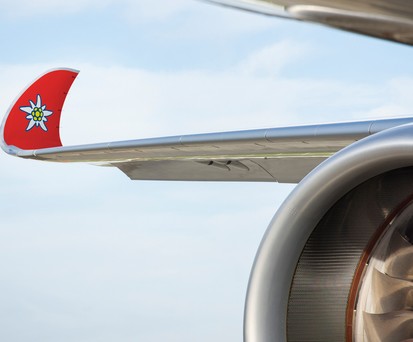 Airbus A350 in Edelweiss-Farben: AB 2025 wohl mehr als nur eine Fotomontage.