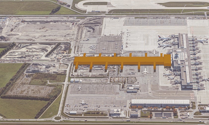 Visualisierung des sogenannten T-Stiels: So soll der Airport München wachsen.