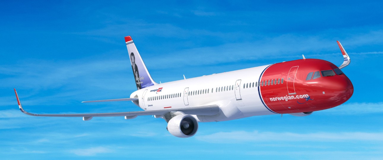 Visualisierung eines Airbus A321 von Norwegian: Zurzeit besteht die Flotte aus Boeing-Jets.