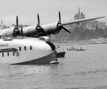 Latécoère 631 im Jahr 1948 auf dem Genfersee: Das Flugboot ...