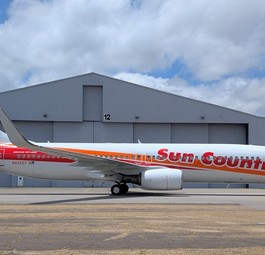 Die Retrolackierung auf der Boeing 737 von Sun Country Airlines: Erinnert an die Anfänge der Fluglinie.