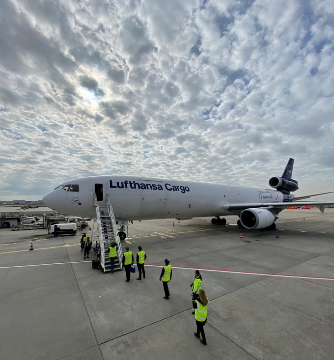 Empfang nach dem letzten Flug.