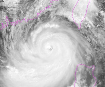 Satellitenbild des Super-Taifuns Ragasa: Er rast auf Hongkong zu.