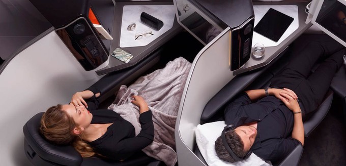 Opera-Sitz von Stelia: Die Airbus-Tochter hat den Business-Class-Sitz für Schmalrumpfflieger wie den A321 entwickelt.