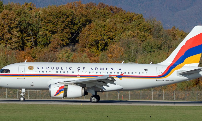 Airbus A319 der Regierung von Armenien: Zu Gesprächen in Genf.