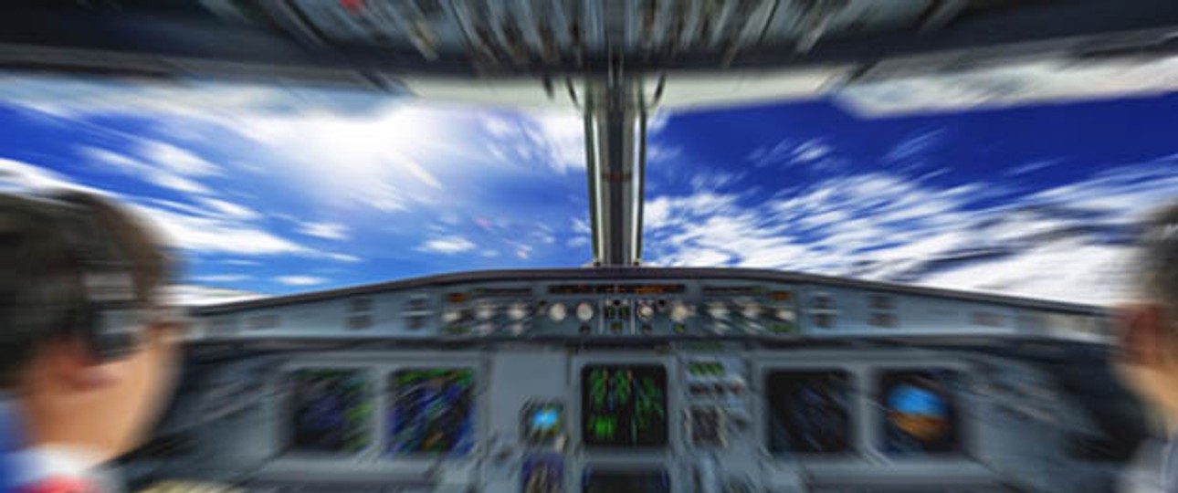 Cockpit: Der Pilot schloss sich ein.