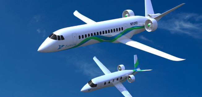 Entwürfe von Zunum: Hybrid-Elektroflieger.