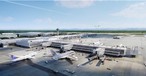 So soll der neue Flugsteig des Terminals 1 nach der Eröffnung 2026 aussehen. Aktuell ...