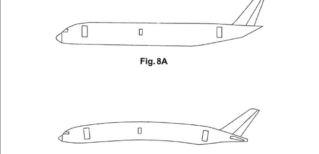 Airbus-Patentzeichnung: Beim Kühlen würde die Form sich verändern.