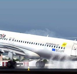Jet von Air Catalonia: Stolz in den Farben Kataloniens.