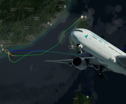 boeing 777 300 er cathay pacific hongkong taipeh