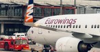 Eine Boeing 737-800 in Eurowings-Schriftzug und Smartwings-Winglet: Eurowings hat die Flugzeuge für drei Jahre geleast.