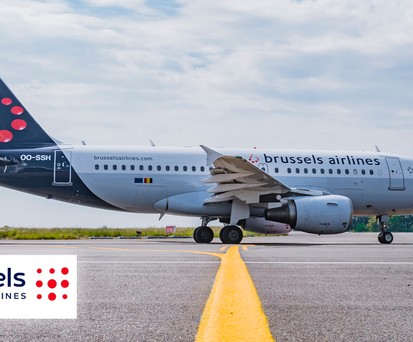 Airbus A319 von Brussels Airlines, neues Logo: «Verankerung in Belgien».