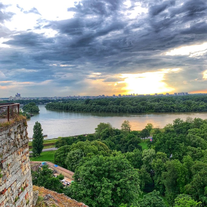 Donau und Save Zusammenfluss