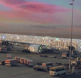 Glitzerflugzeug von Emirates: Leider nur eine Fotomontage.