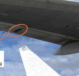 Die Boeing 777, die das Teil verlor: Die AAIB macht das British-Airways-Heck unkenntlich.