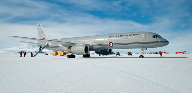 Boeing 757 in der Antarktis: Die Sicht war nicht so klar wie hier.