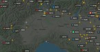 Luftraum über der Lombardei, dem Piemont und Ligurien: Am Samstagabaned ging nichts mehr.