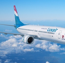 Boeing 737 Max in den Farben von Luxair: Schon im Sommer unterwegs.