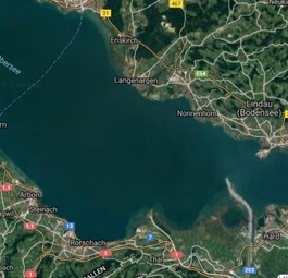 Bodensee: Altenrhein und Friedrichshafen liegen in Luftlinie rund 20 Kilometer auseinander.