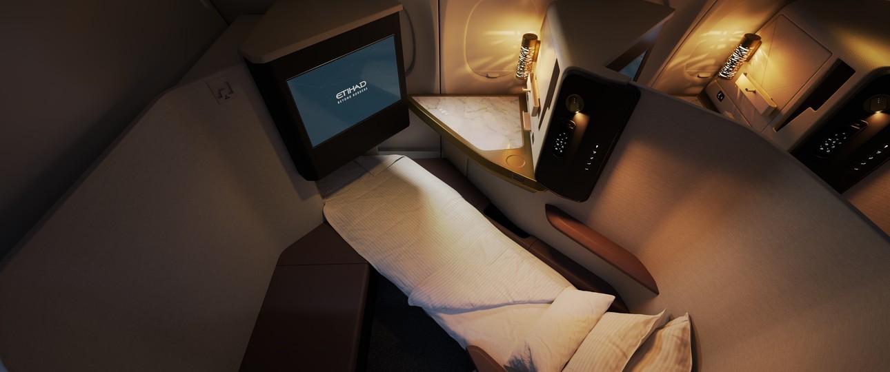 Airbus A321 LR von Etihad: Die First Suite.