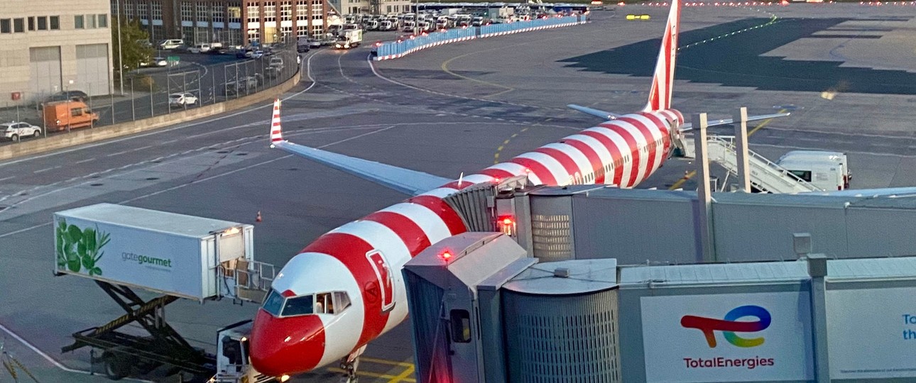 Die D-ABOM zurück in Frankfurt: Sie führte den Sonderflug durch.