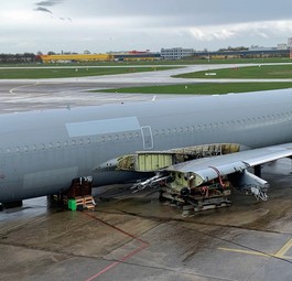 Der auseinander gebaute Airbus A310 in Hannover: Zukunft noch immer ungewiss.