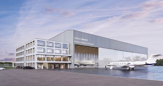 Neuer Hangar für die Business Aviation am Flughafen Zürich: Der Flughafen baut bis 2028 neue Gebäude in der Zone West.