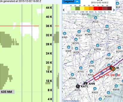 Ansicht der App: Sie wird während des Fluges live nachgeführt.