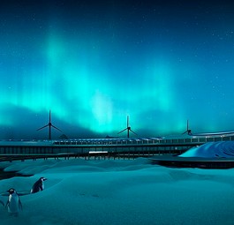 Die Flughafenanlage soll die Windkraft nutzen, um das Terminal mit Strom zu versorgen, der auch in Wärme umgewandelt werden kann. Schmelzwasser soll zur Wiederverwendung auffangen.