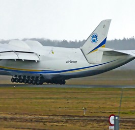 Antonov An-225 bei ihrem letzten Auftrag in Billund: Spezialfrachter, Zukunft ungewiss.