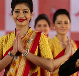 Flugbegleiterinnen von Air India: Die Zukunft des Saris ist ungewiss.