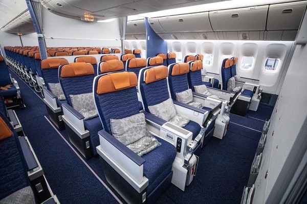 Die Premium Economy, genannt Comfort Class, ist kleiner als in der bisherigen 777-Kabine von Aeroflot.