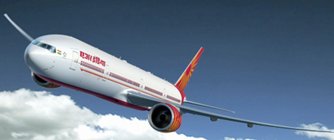 Boeing B777 in den Farben von Air India. Achtung, eventuell VVIP an Bord.