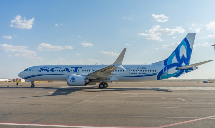 Boeing 737 max 8 der Scat Airlines: Die Airline macht den Abflug aus München.