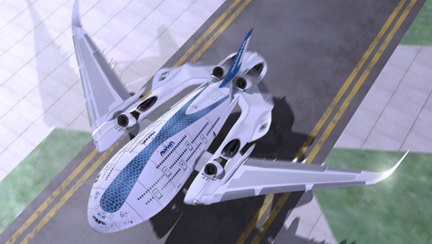 Das Flugzeug soll einen turboelektrischen Antrieb erhalten. Die Triebwerke lassen sich beim Start 45 Grad verstellen, um schneller abheben zu können.