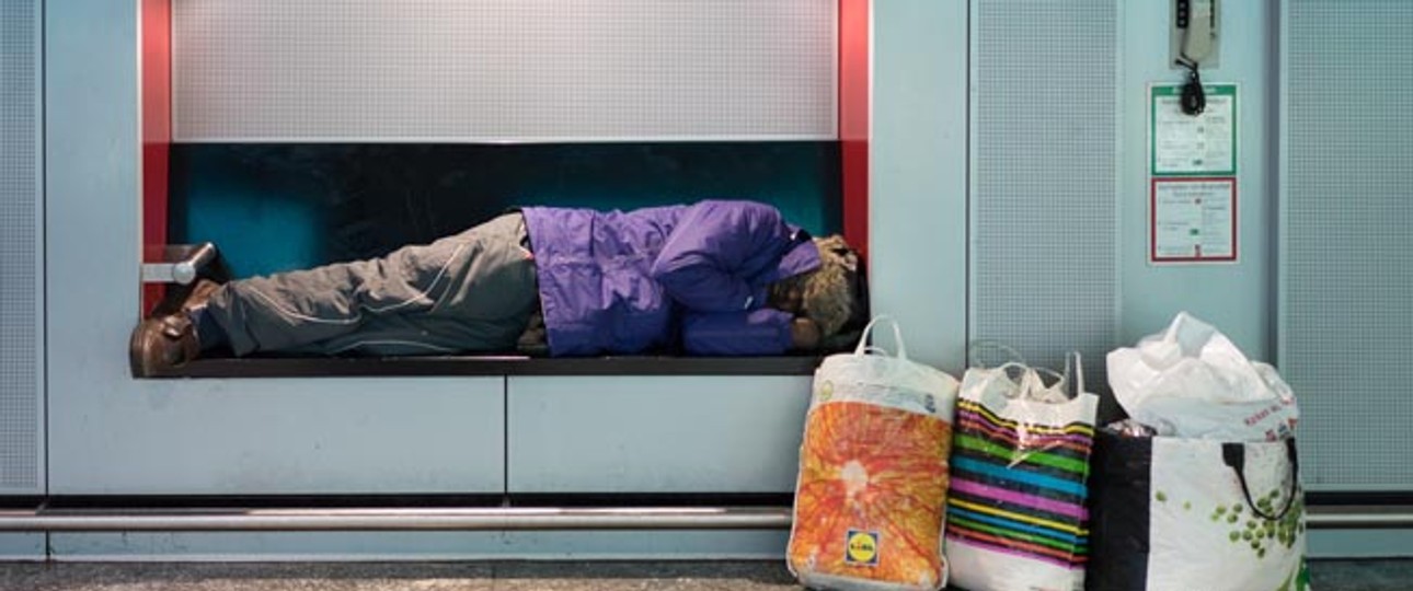 Obdachlose am Flughafen Frankfurt: Sie finden Schlafplätze an den unterschiedlichsten Orten.
