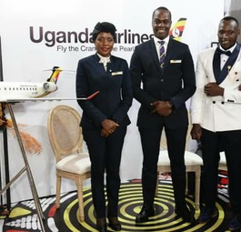 Uganda Airlines auf der Hochzeitsmesse: Modell einer CRJ 900.