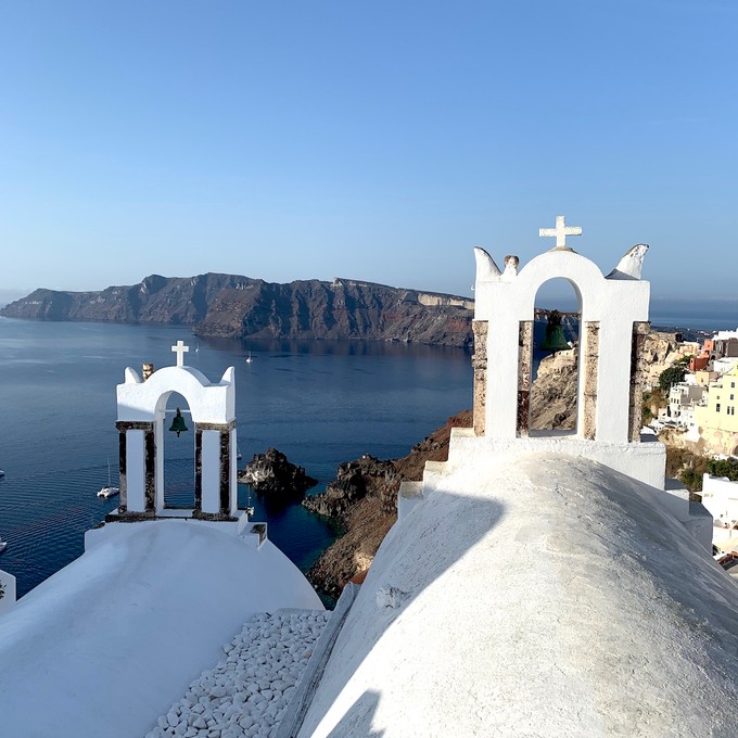 Santorin ohne Cruiser in der Caldera