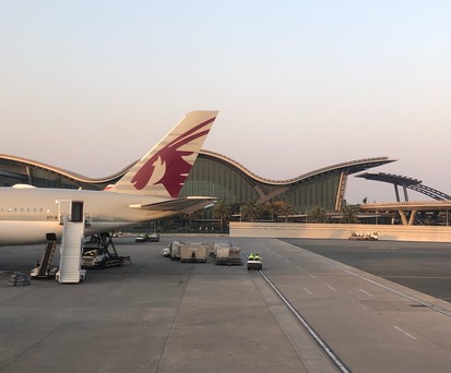 Qatar Airways in Doha: Nicht mehr viel unterwegs. 